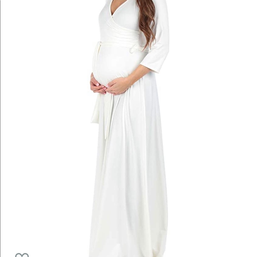 Faux Wrap Maternity Dress with Adjustable Belt